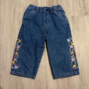 Kloz for Kids Embroidered Floral Denim Jeans